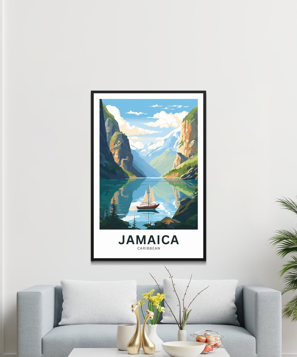 Personalized Jamaica Travel Print Jamaica Poster Caribbean Wall Art Framed Present Gift United States Present - Image 3