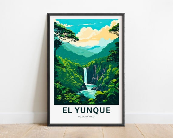 El Yunque Travel Print El Yunque Poster El Yunque National Forest Puerto Rico Wall Art Present Gift Puerto Rico Personalized Text