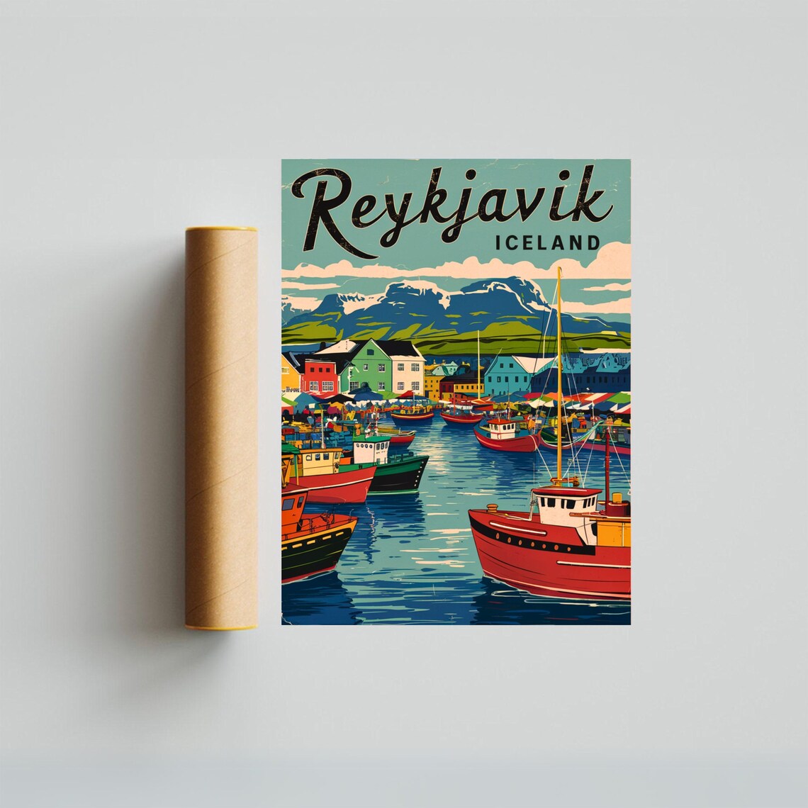 Reykjavik Vintage Travel Poster, Iceland Wall Art - Image 3