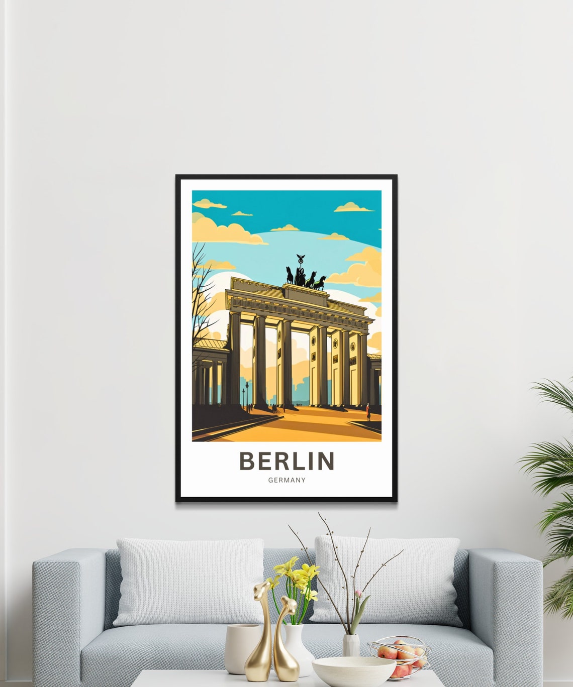 Personalized Berlin Brandenburg Gate Sunset Germany Travel Poster - Image 3