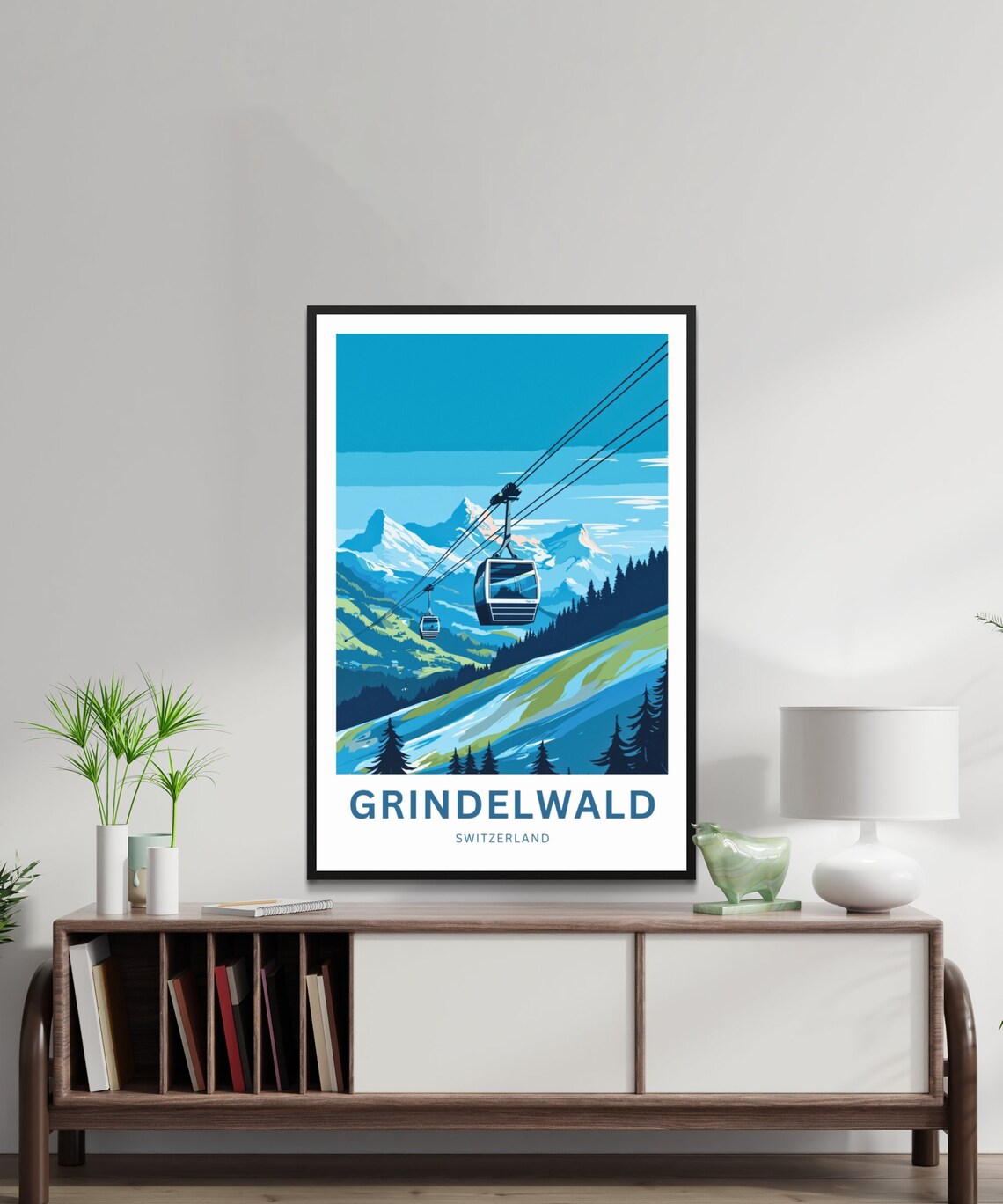 Grindelwald Switzerland Cable Car Gondola Mountain Ride Poster - Image 2