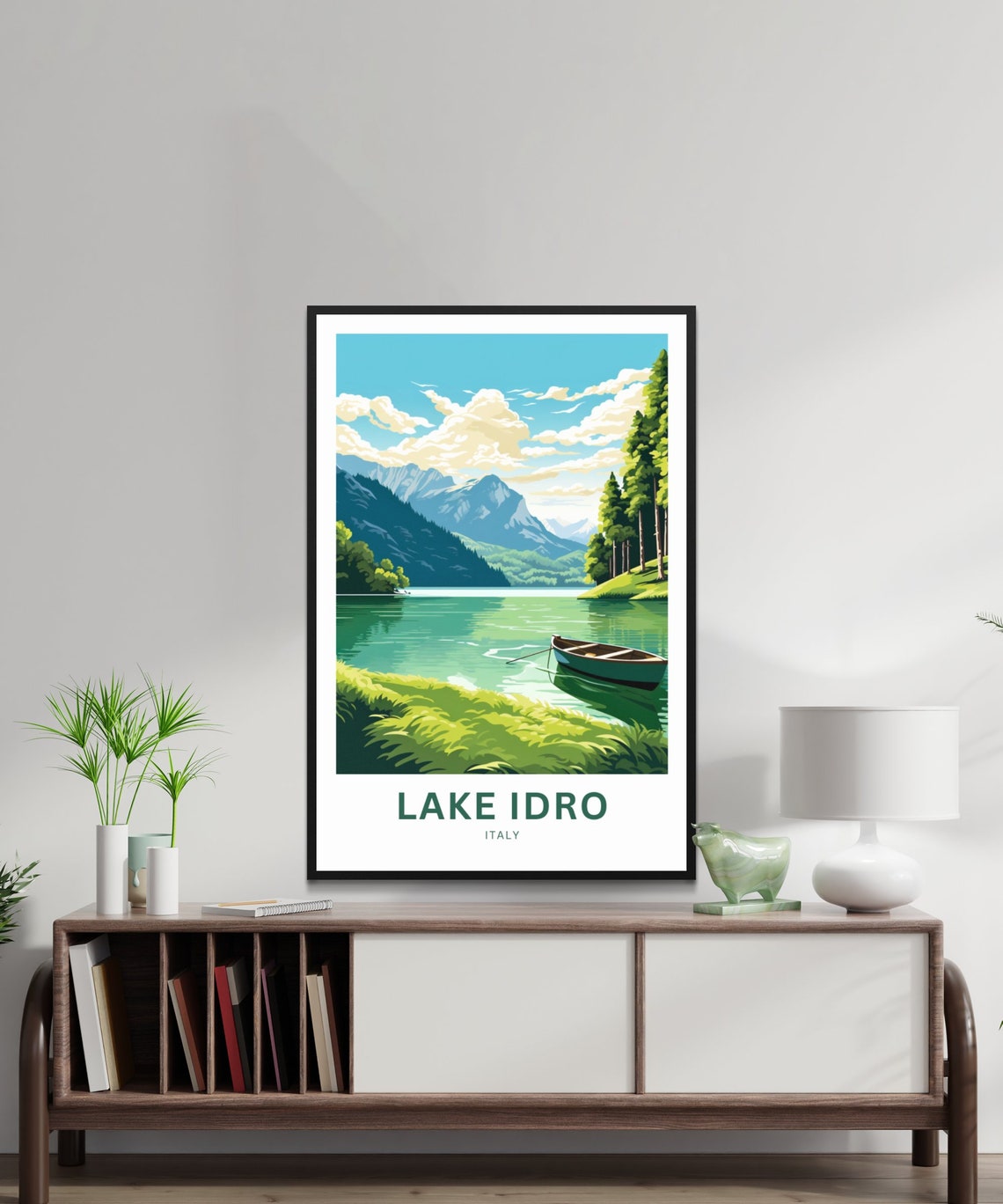 Lake Idro Pine Forest Tranquil Alpine Mountain Lake Italy Poster - Image 2