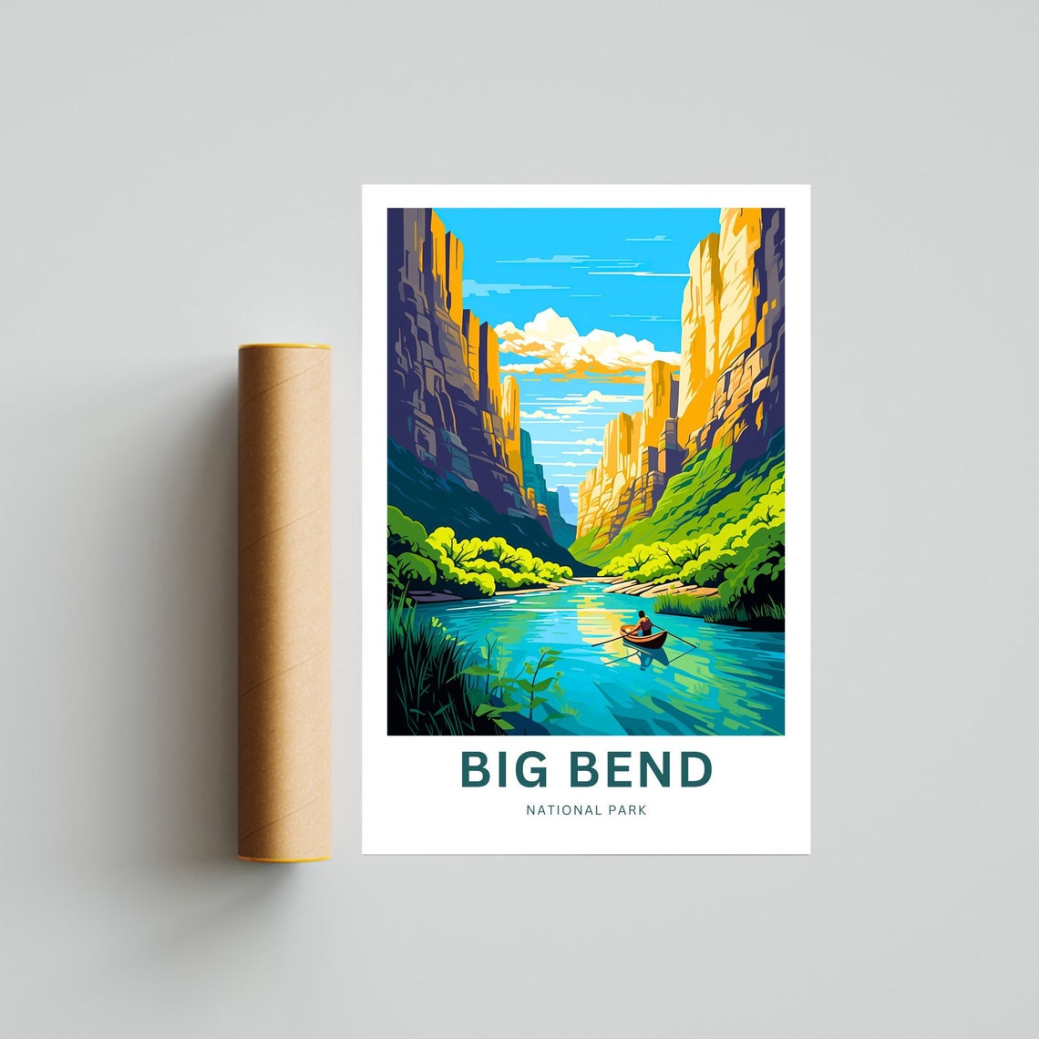 Big Bend National Park Canoe River Canyon Adventure Travel Poster - Image 4