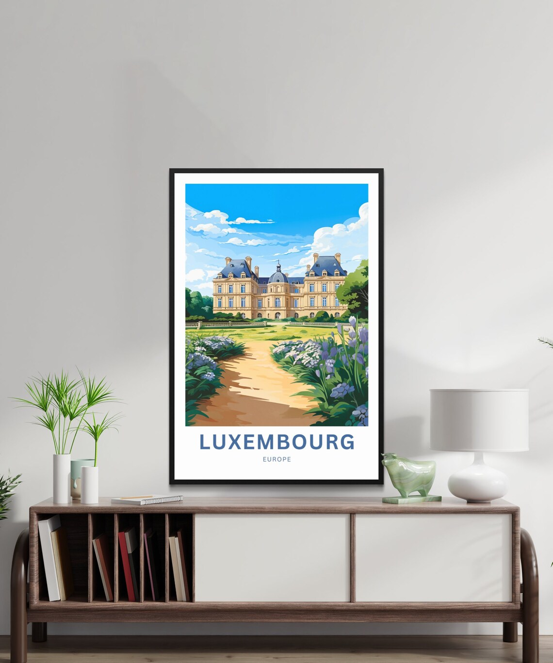 Luxembourg Europe Grand Palace Garden Pathway Scenes Travel Poster - Image 2