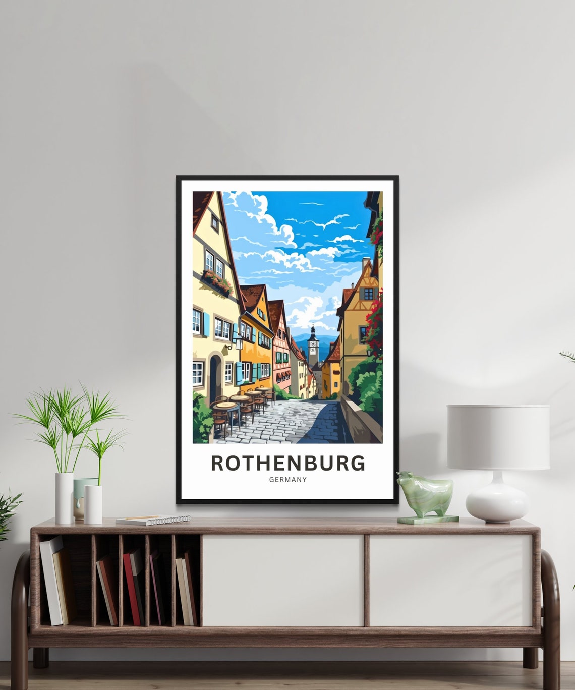 Rothenburg Germany Cobblestone Old Town Medieval Street Travel Poster - Image 3