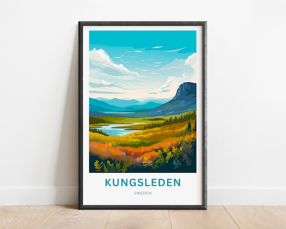 Kungsleden Sweden Mountain Valley Trail Autumn Colors Travel Poster