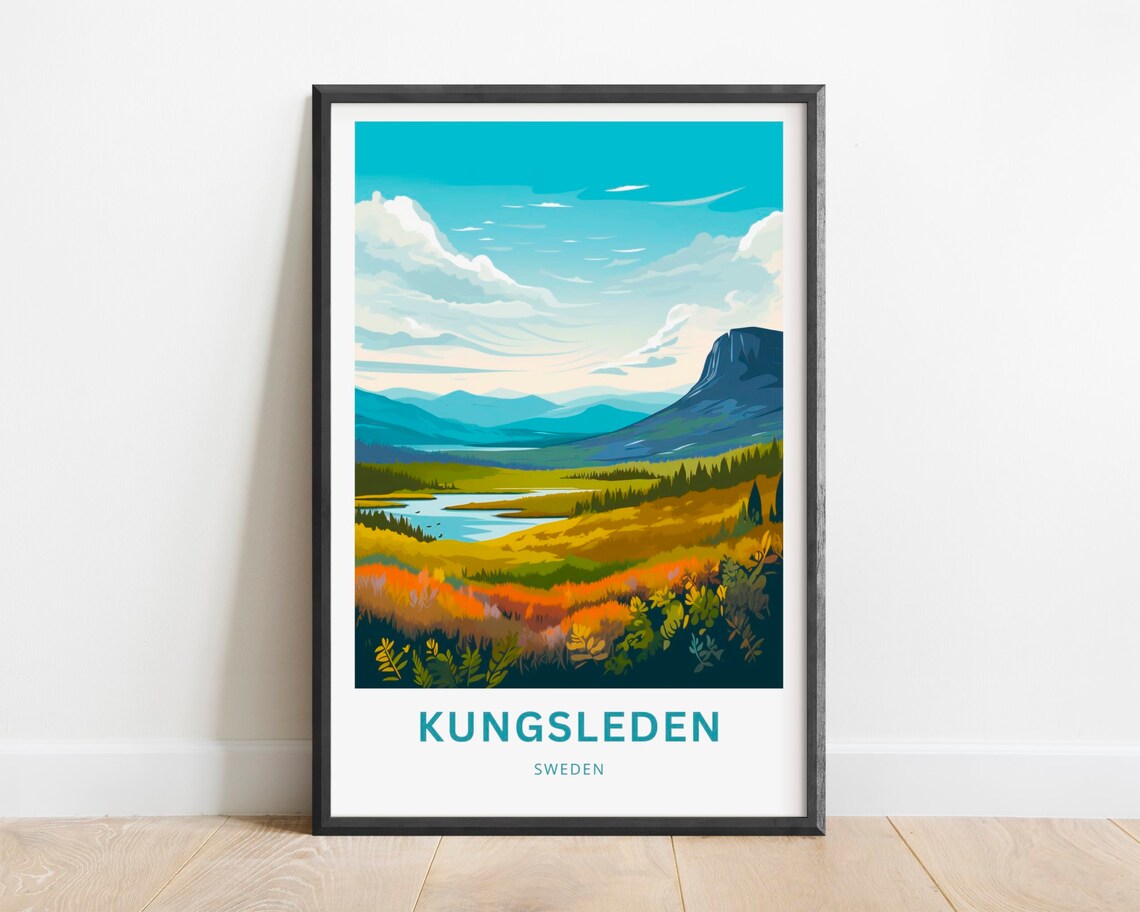Kungsleden Sweden Print Minimalist Mountain Landscape Art