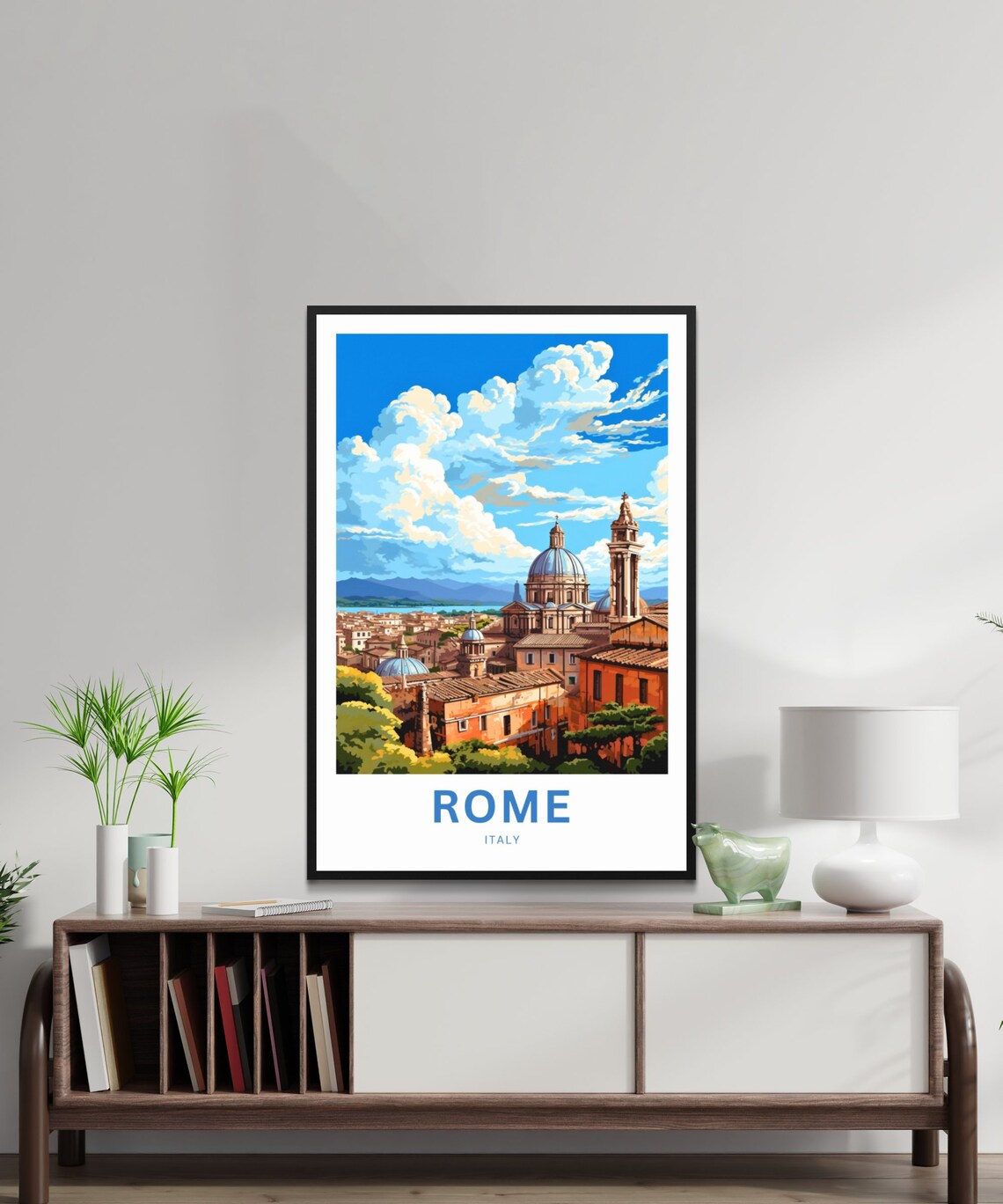 Personalized Rome Italy Domes Bell Tower Rooftops Travel Poster - Image 2