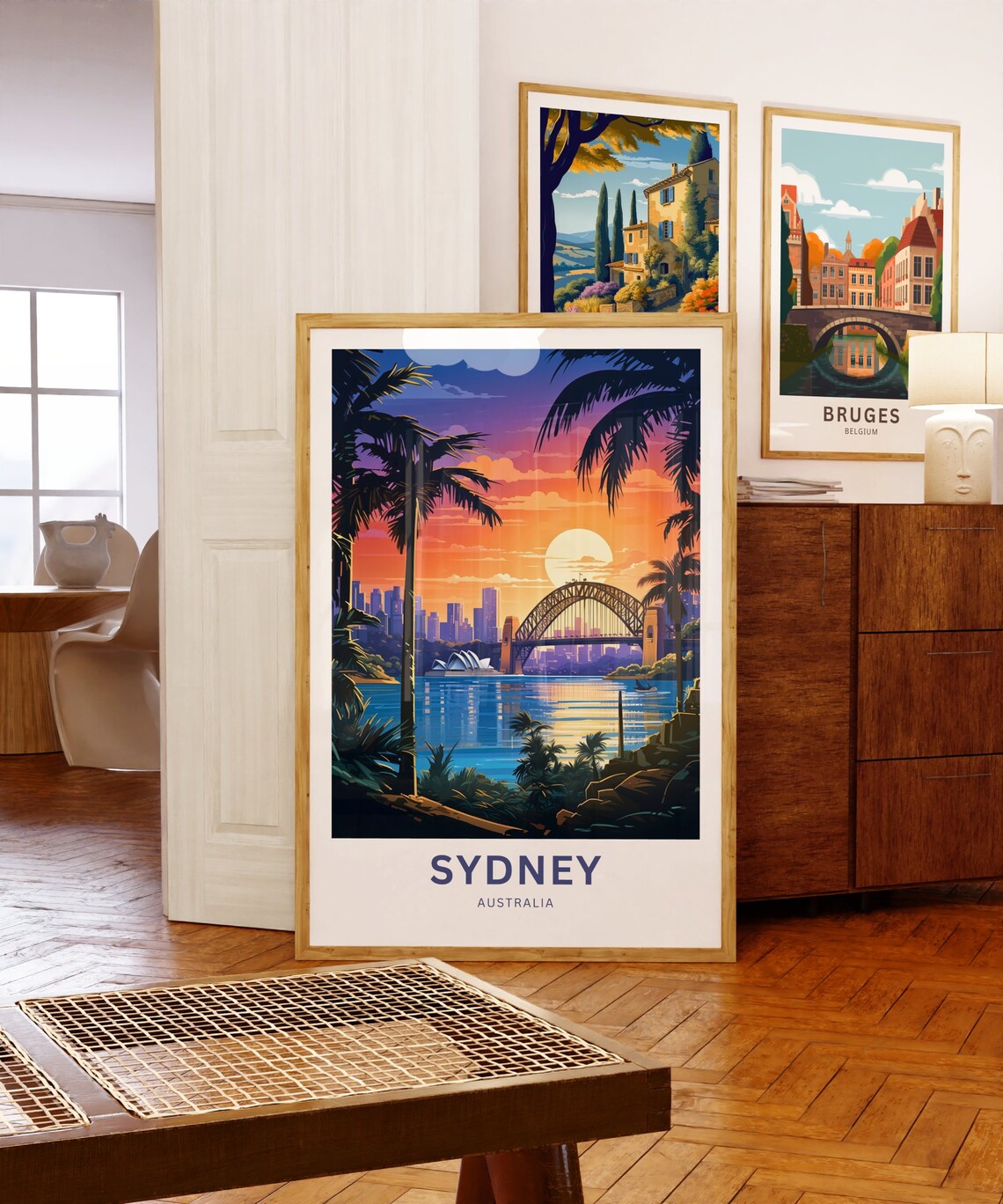 Sydney Australia Sunset Palms Opera House Harbour Travel Poster - Image 5