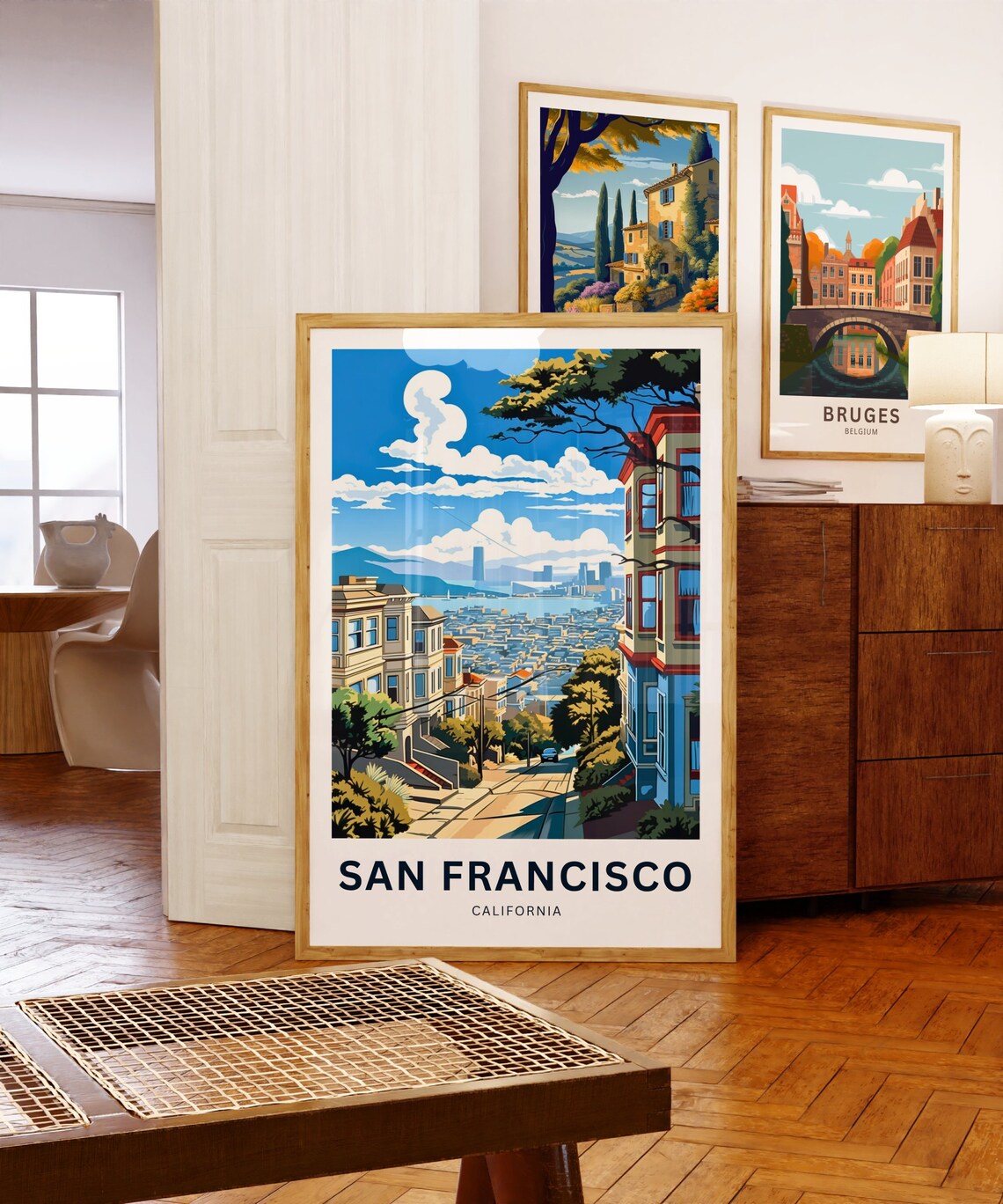 San Francisco Steep Street City Bay View Vintage Travel Poster Art - Image 5