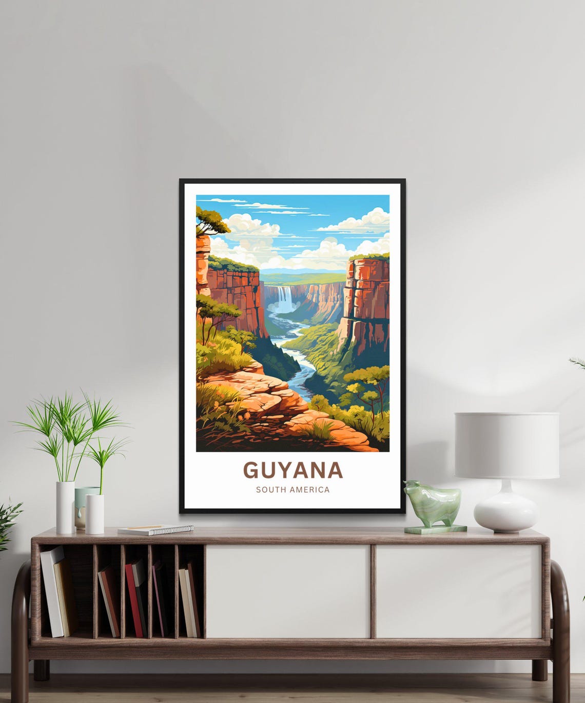 Guyana South America Waterfall Canyon Jungle Rapids Travel Poster - Image 3