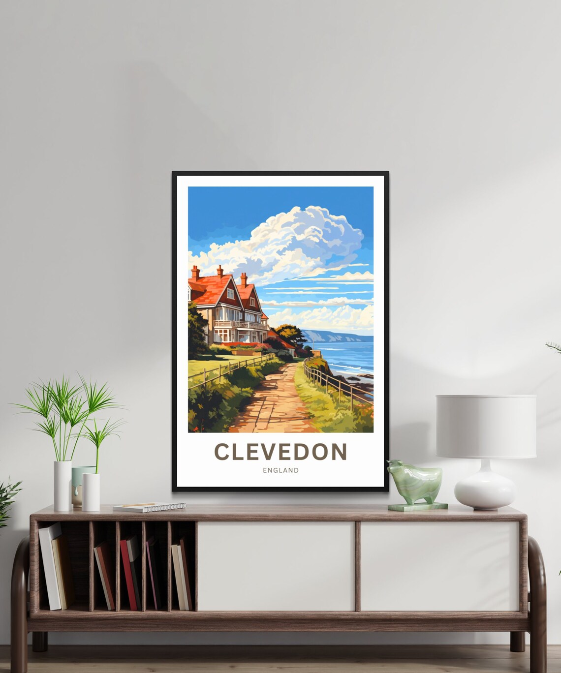 Clevedon England Seaside Village Coastal Path Vintage Travel Poster - Image 2