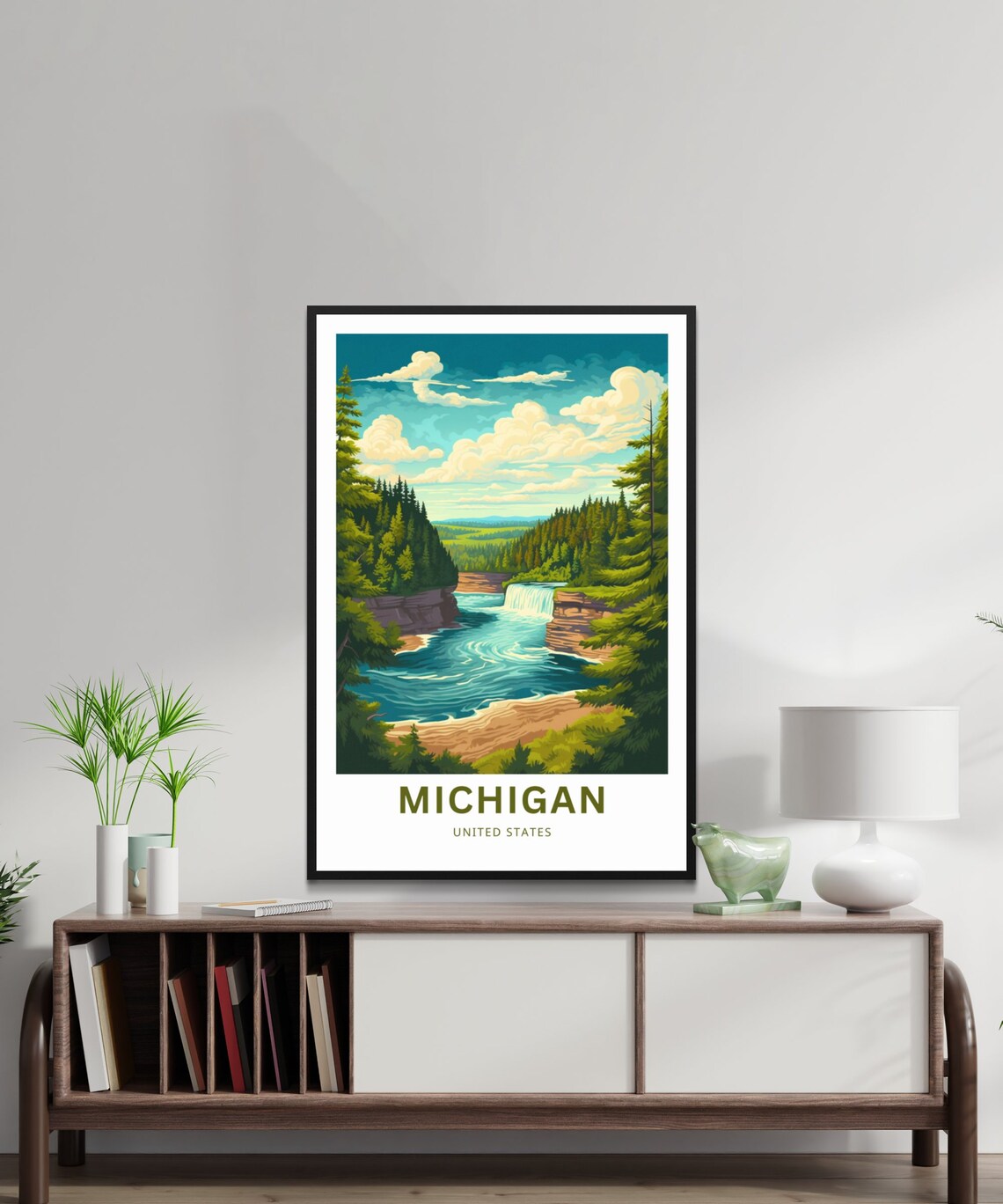 Michigan Travel Poster, United States Travel Poster - Image 2