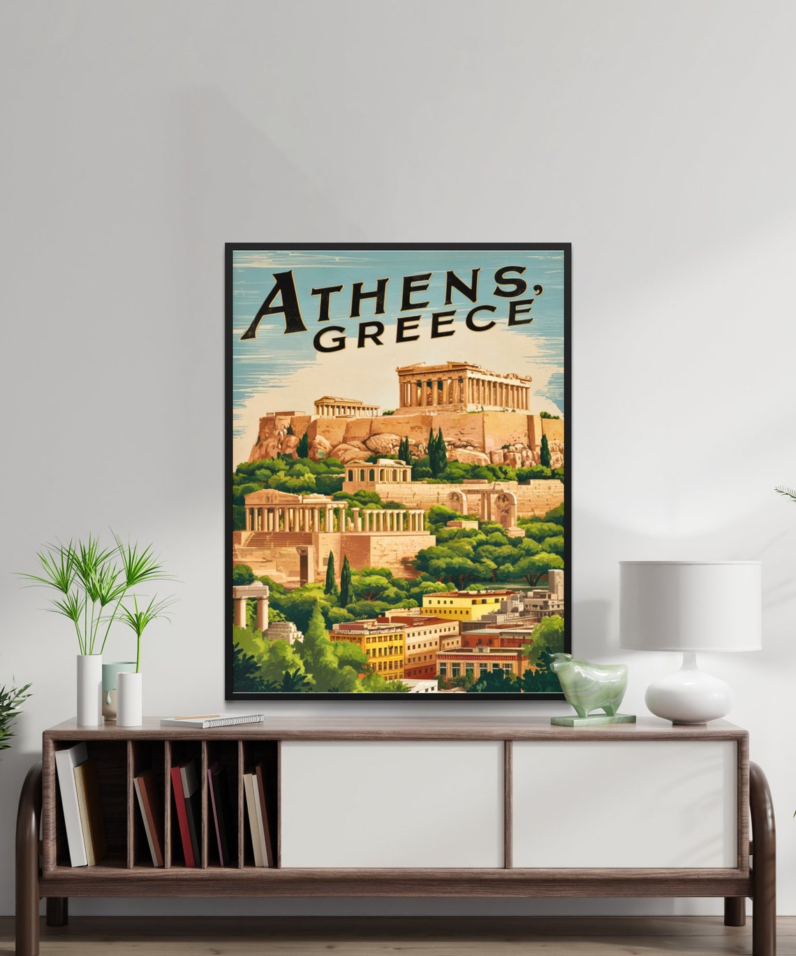 Athens Greece Acropolis Ancient Ruins Vintage Travel Poster Art - Image 3