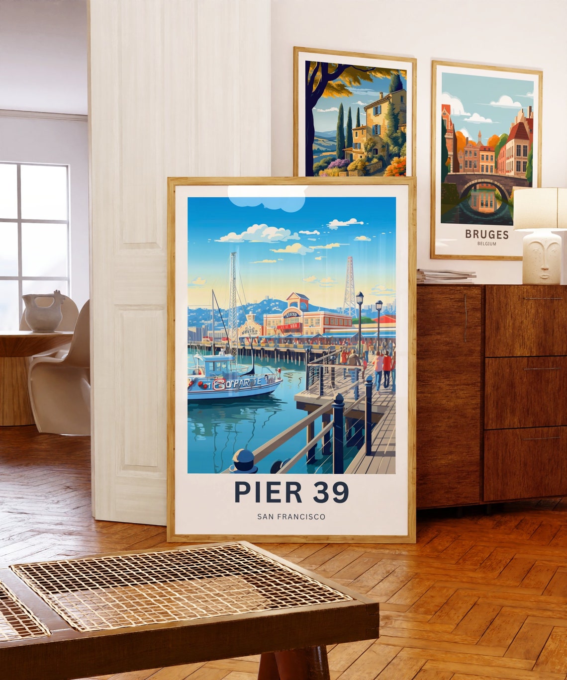 Personalized Pier 39 San Francisco Harbor Boat Travel Poster - Image 5