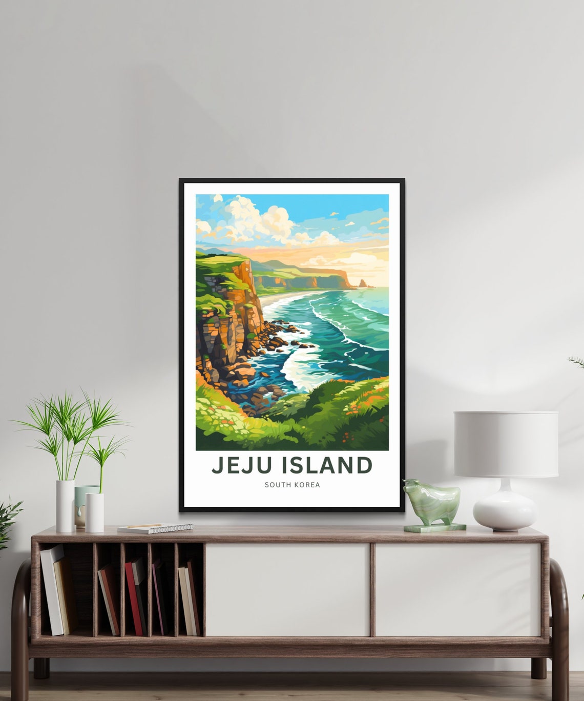 Jeju Island South Korea Rugged Sea Cliffs Turquoise Coast Poster - Image 2