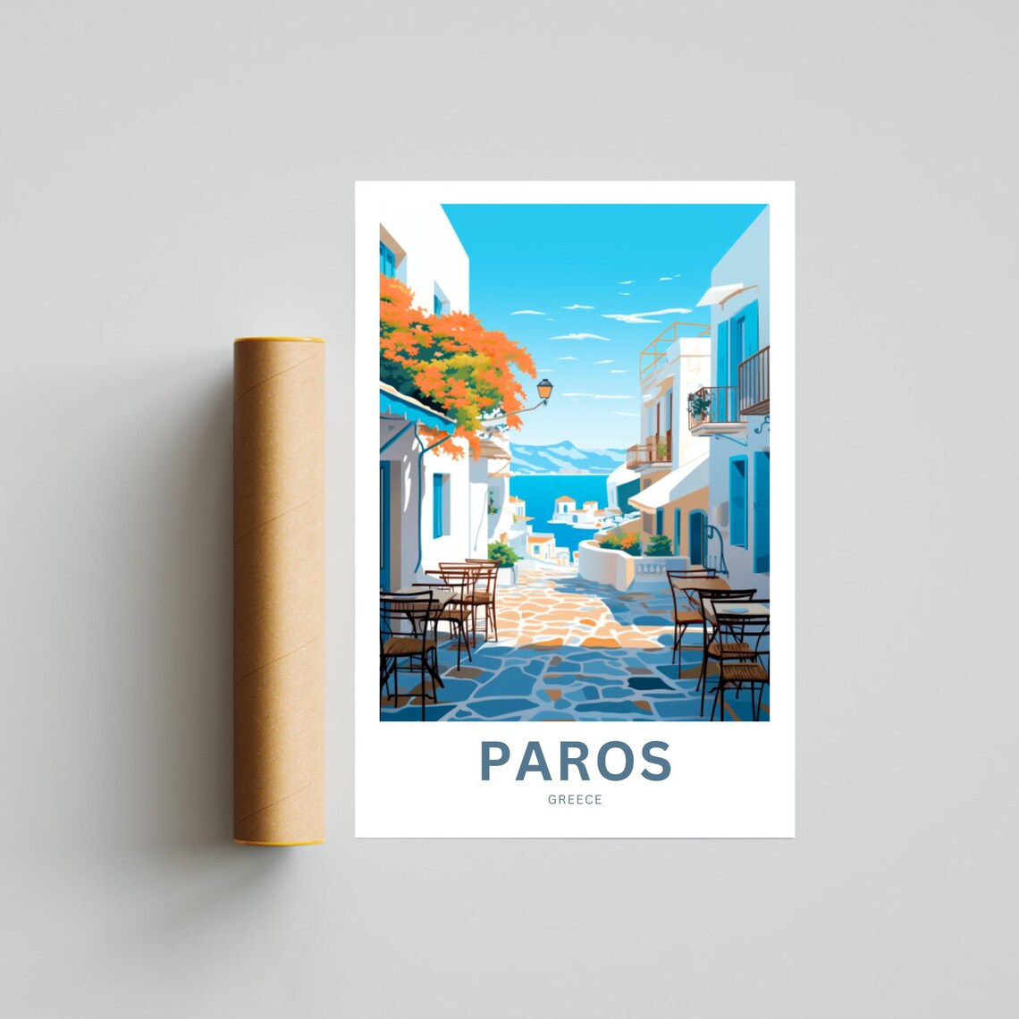 Personalized Paros Island Travel Poster, Greece - Image 4