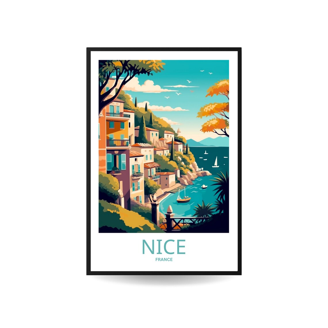 Nice France Travel Poster, French Wall Art Print - Image 4