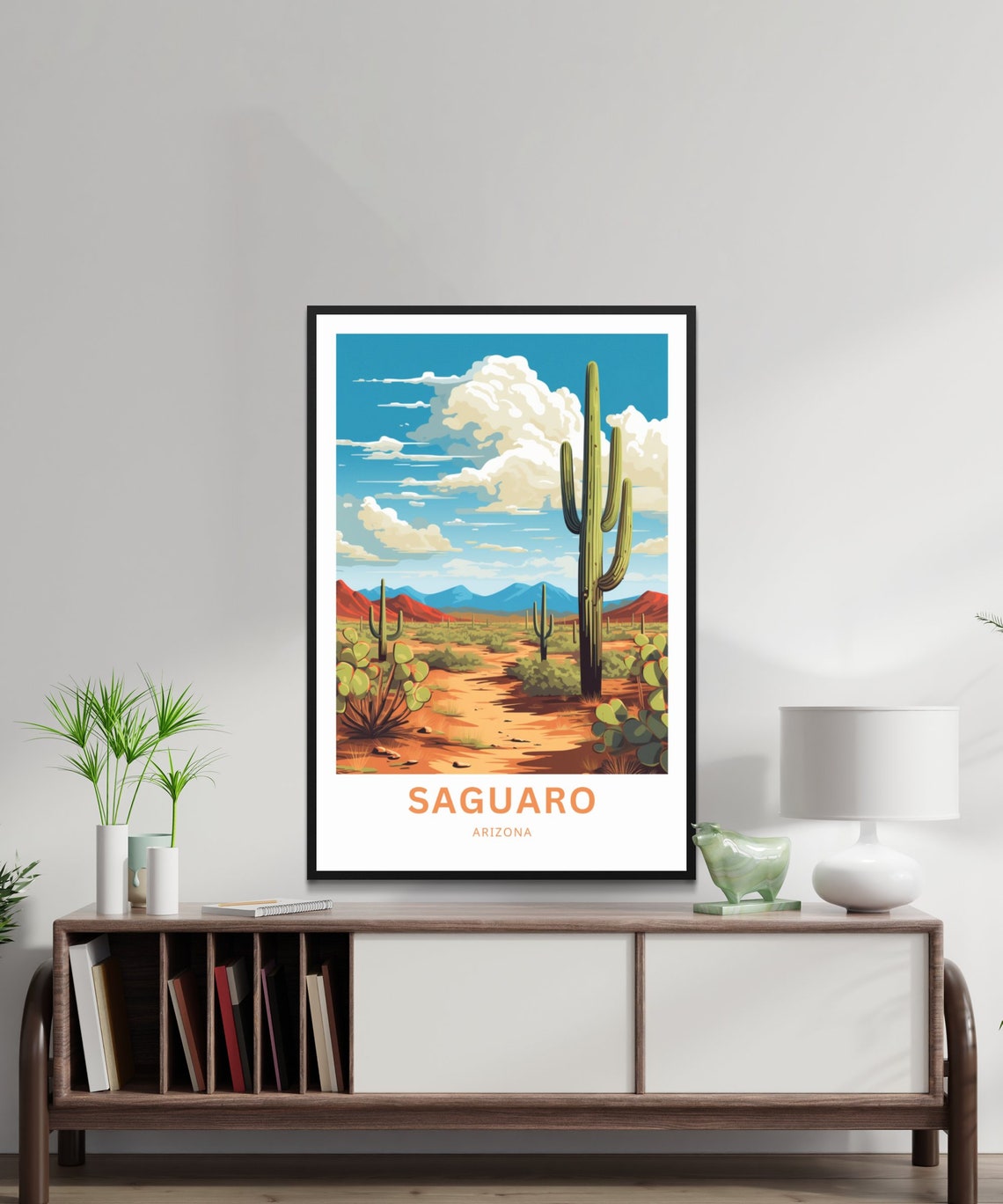 Saguaro Arizona Desert Cactus Landscape Sunshine Travel Poster - Image 2
