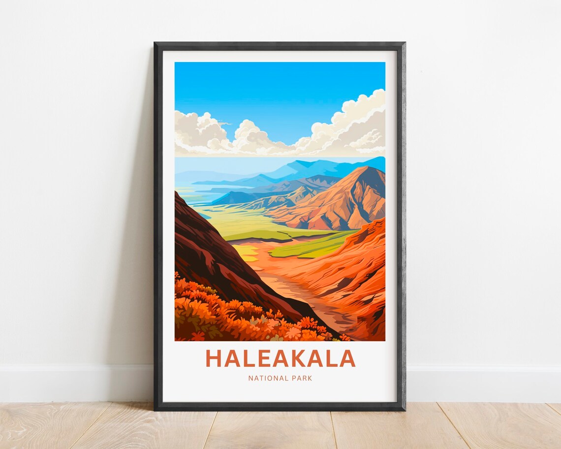 Haleakala National Park Hawaii Red Volcano Valley Scenic Poster
