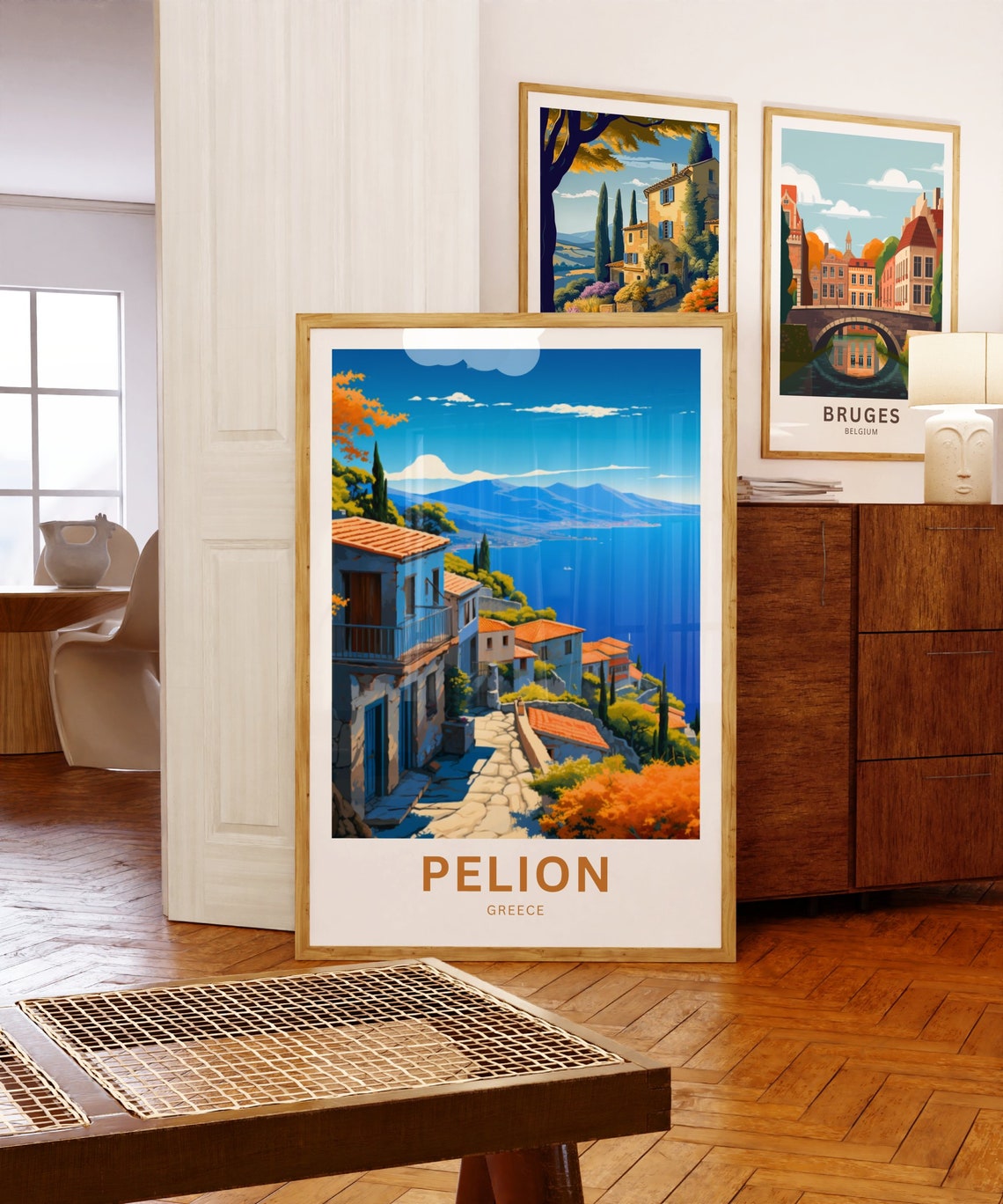 Pelion Greece Personalized Hillside Village Seaside Panorama Poster - Image 5