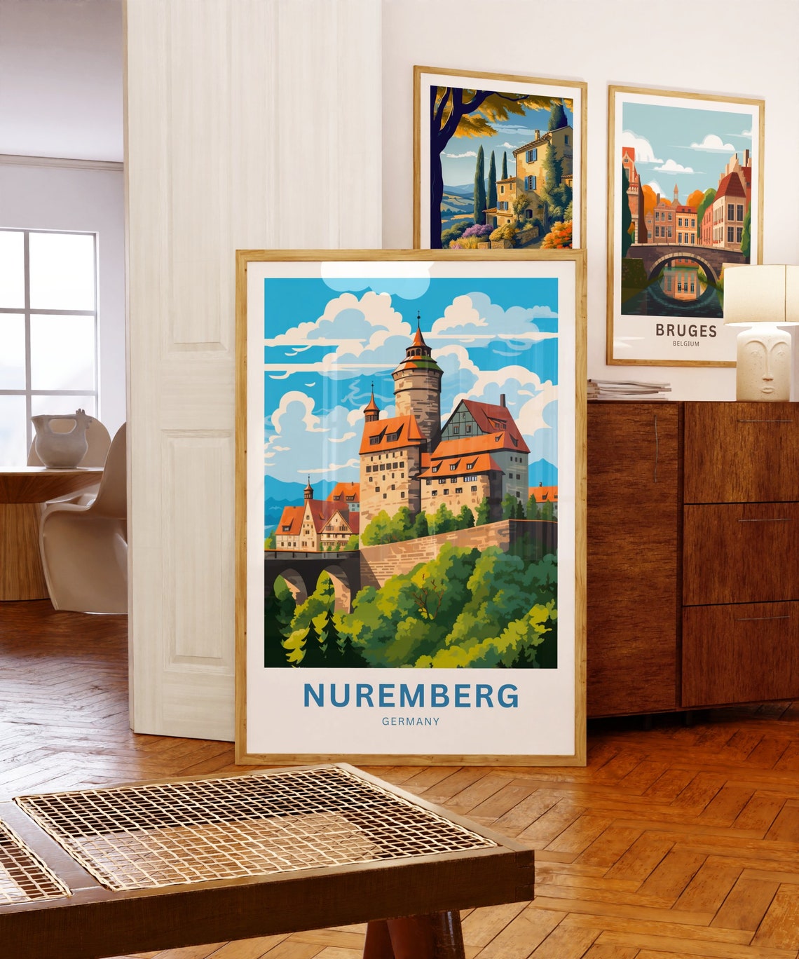 Nuremberg Germany Personalized Medieval Castle Tower Travel Poster - Image 5