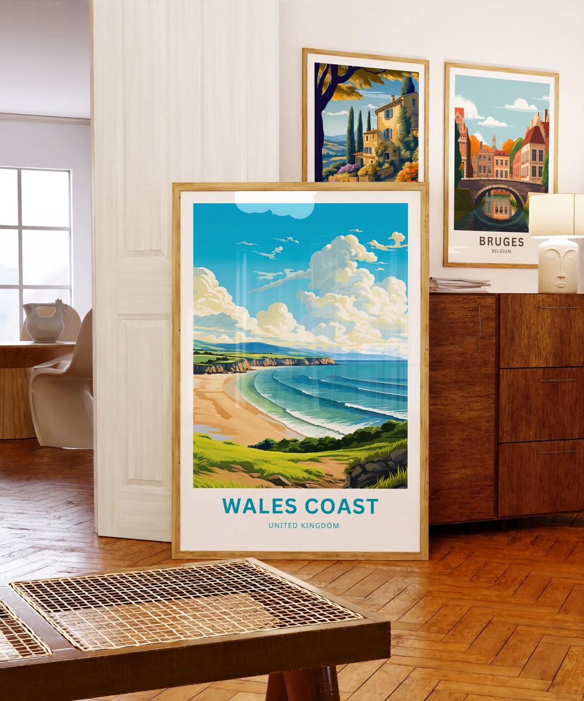 Wales Coast United Kingdom Sandy Beach Turquoise Waves Travel Poster - Image 5