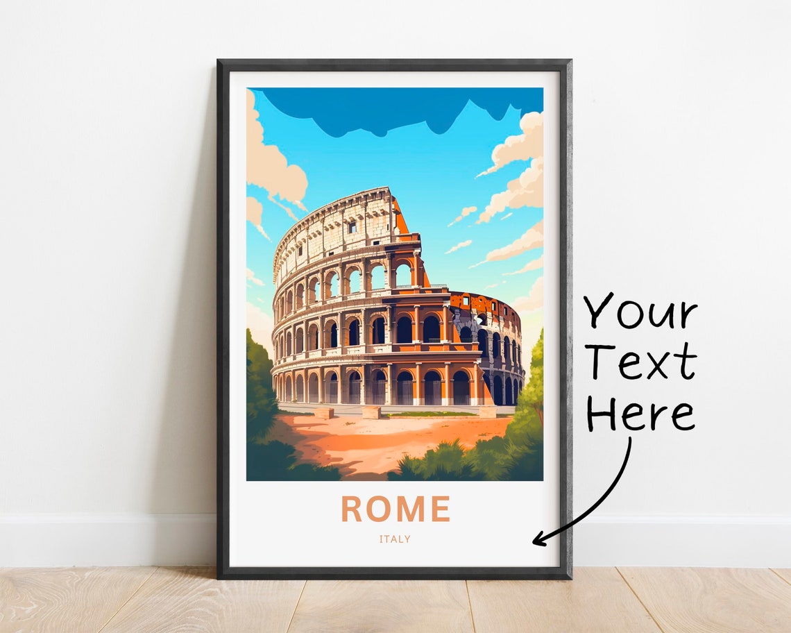 Personalized Rome Colosseum Ancient Italy Landmark Travel Poster