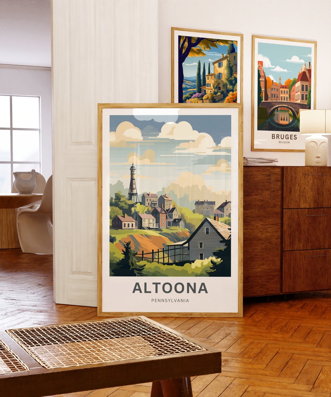 Altoona Pennsylvania Vintage Hillside Hometown Memory Travel Poster - Image 5