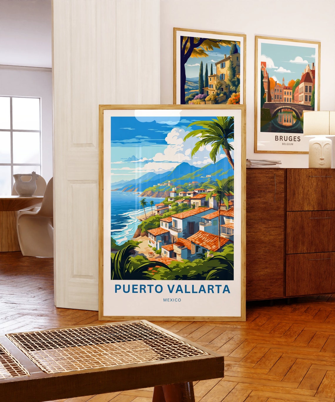 Puerto Vallarta Travel Print Puerto Vallarta Poster Mexico Wall Art Framed Present Gift Mexico Decor Present Customize Your Text - Image 5