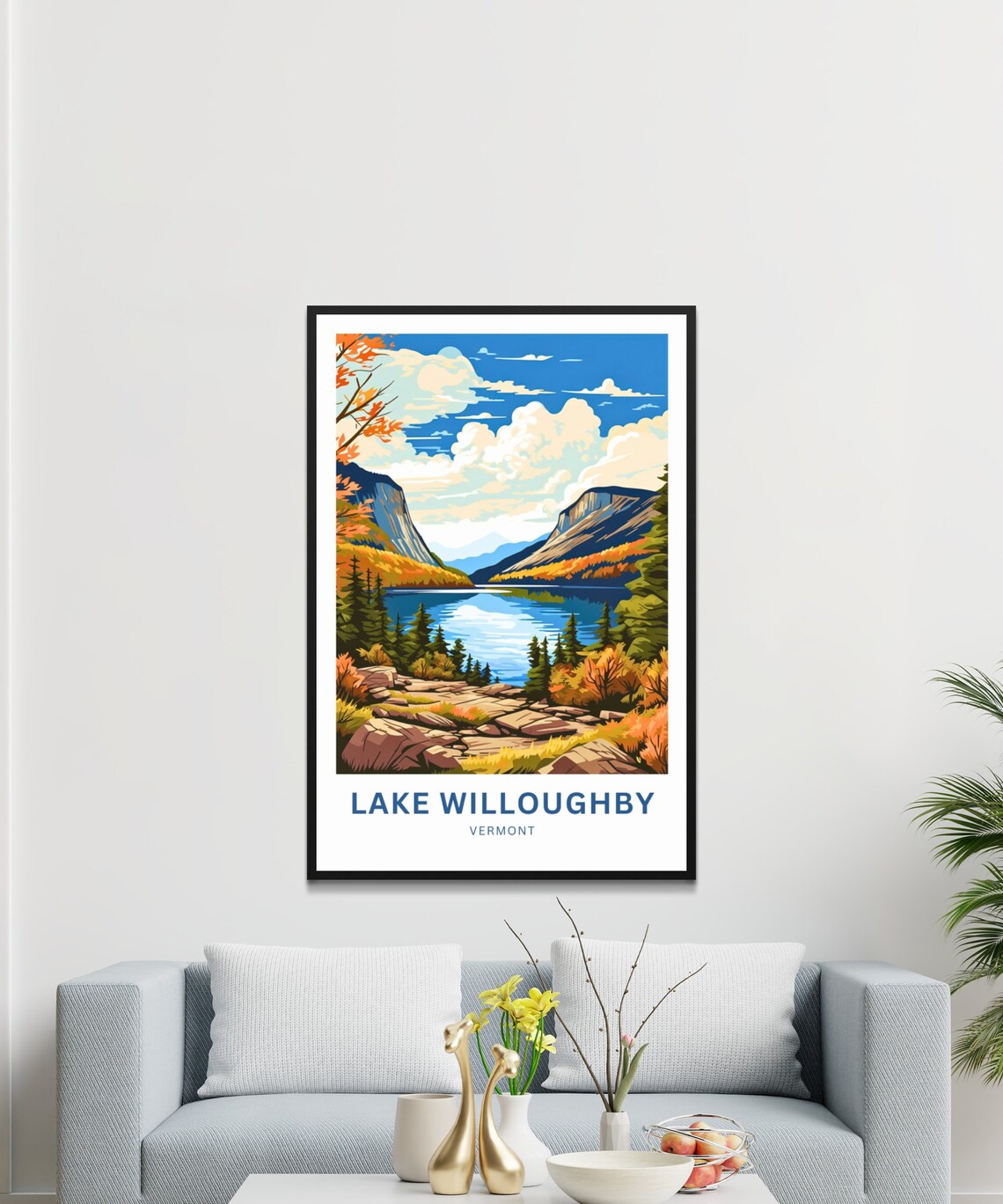 Lake Willoughby Vermont Mountain Lake Autumn Foliage Travel Poster - Image 3