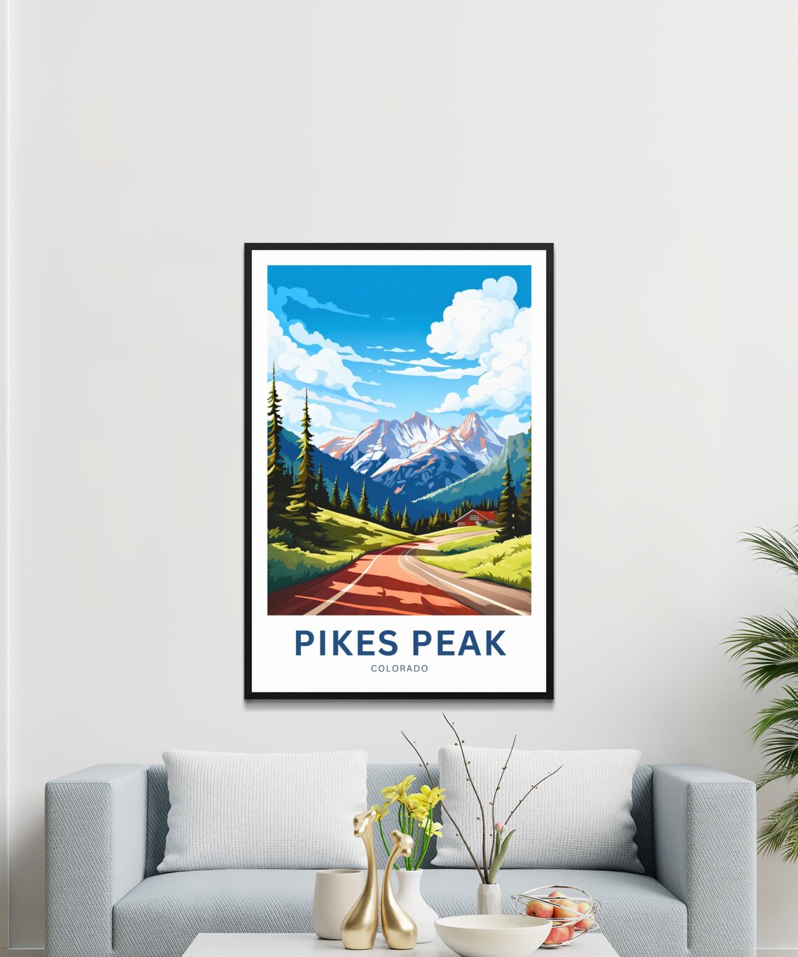 Pikes Peak Colorado Snowy Peaks Highway Scene Personalized Poster - Image 3