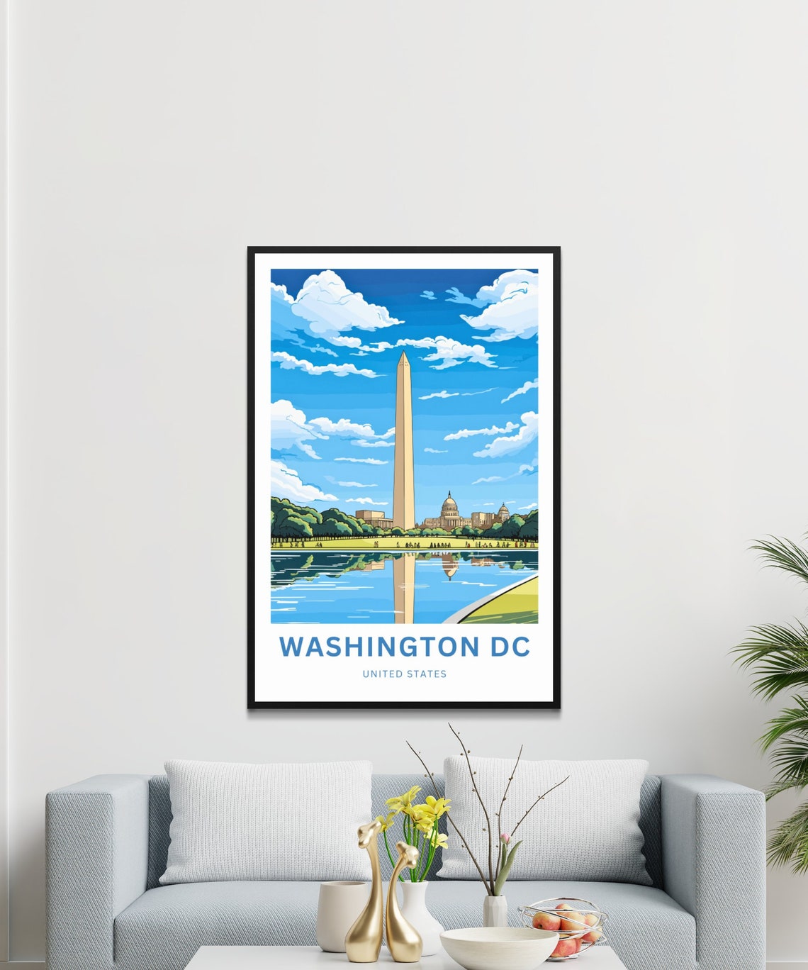 Washington DC Monument Capitol Reflecting Pool Daytime Travel Poster - Image 3