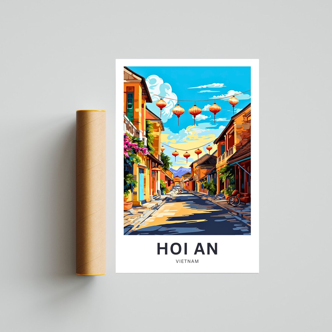 Hoi An Vietnam Lantern Street Old Town Personalized Travel Poster - Image 4