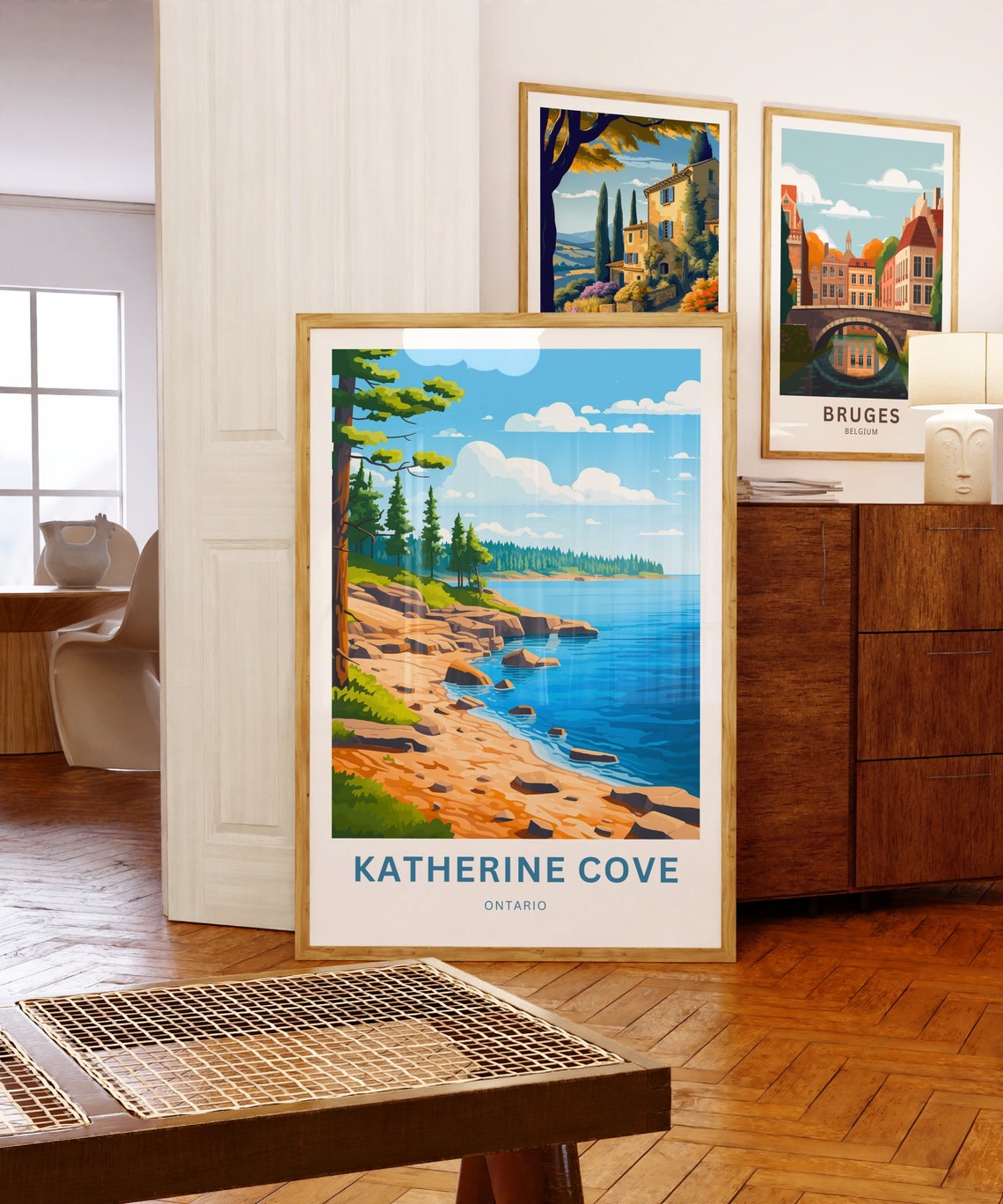 Personalized Katherine Cove Ontario Pine Forest Lake Travel Poster - Image 5