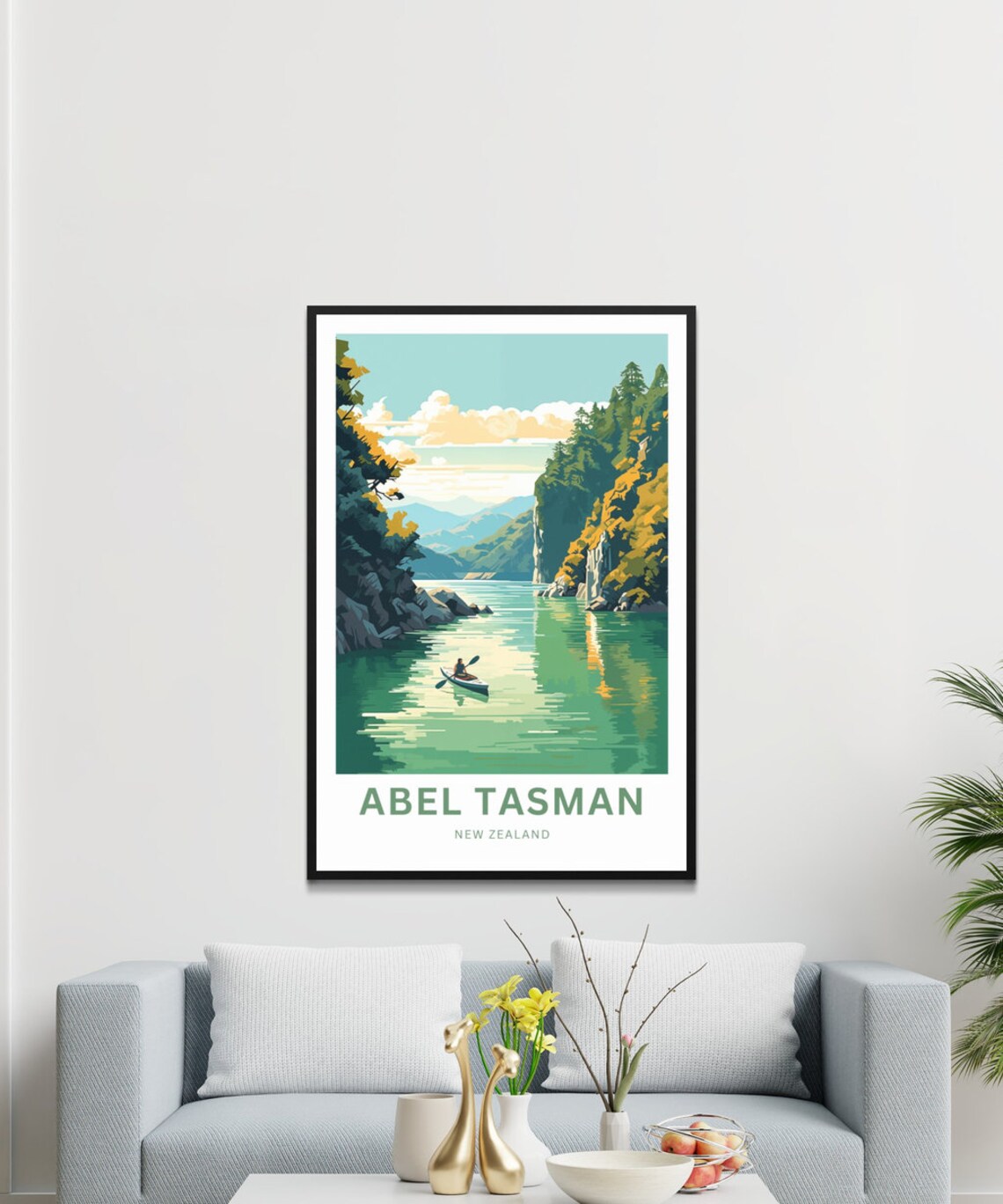 Abel Tasman New Zealand Kayak Lagoon Personalized Travel Poster - Image 3