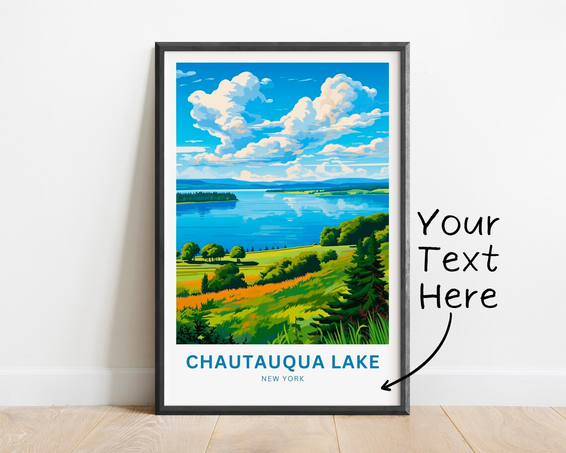 Personalized Chautauqua Lake New York Rolling Hills Lake Poster