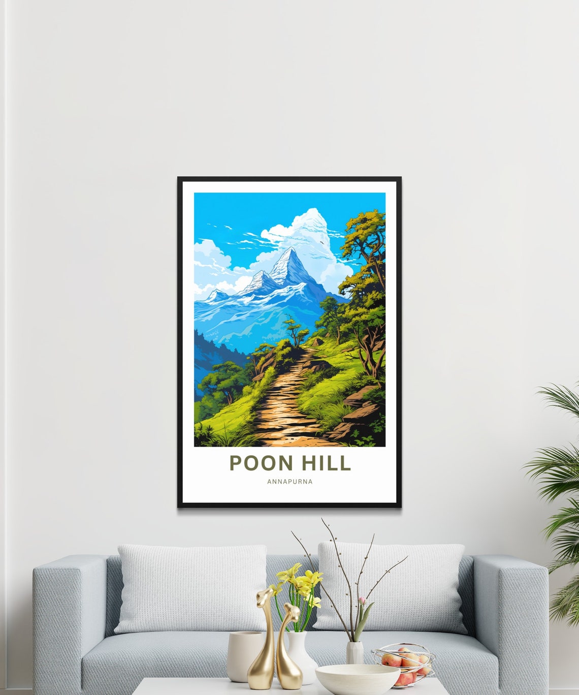 Poon Hill Annapurna Himalayan Trail Personalized Travel Poster - Image 3