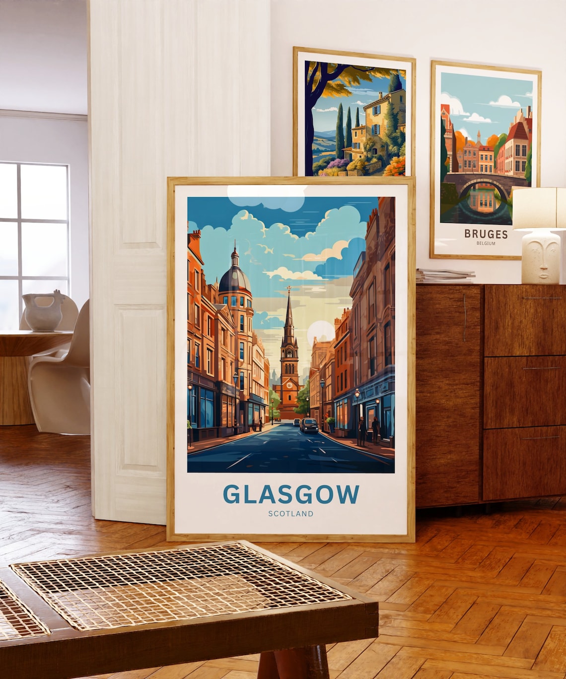 Glasgow Scotland Church Spire Street Personalized Travel Poster - Image 5