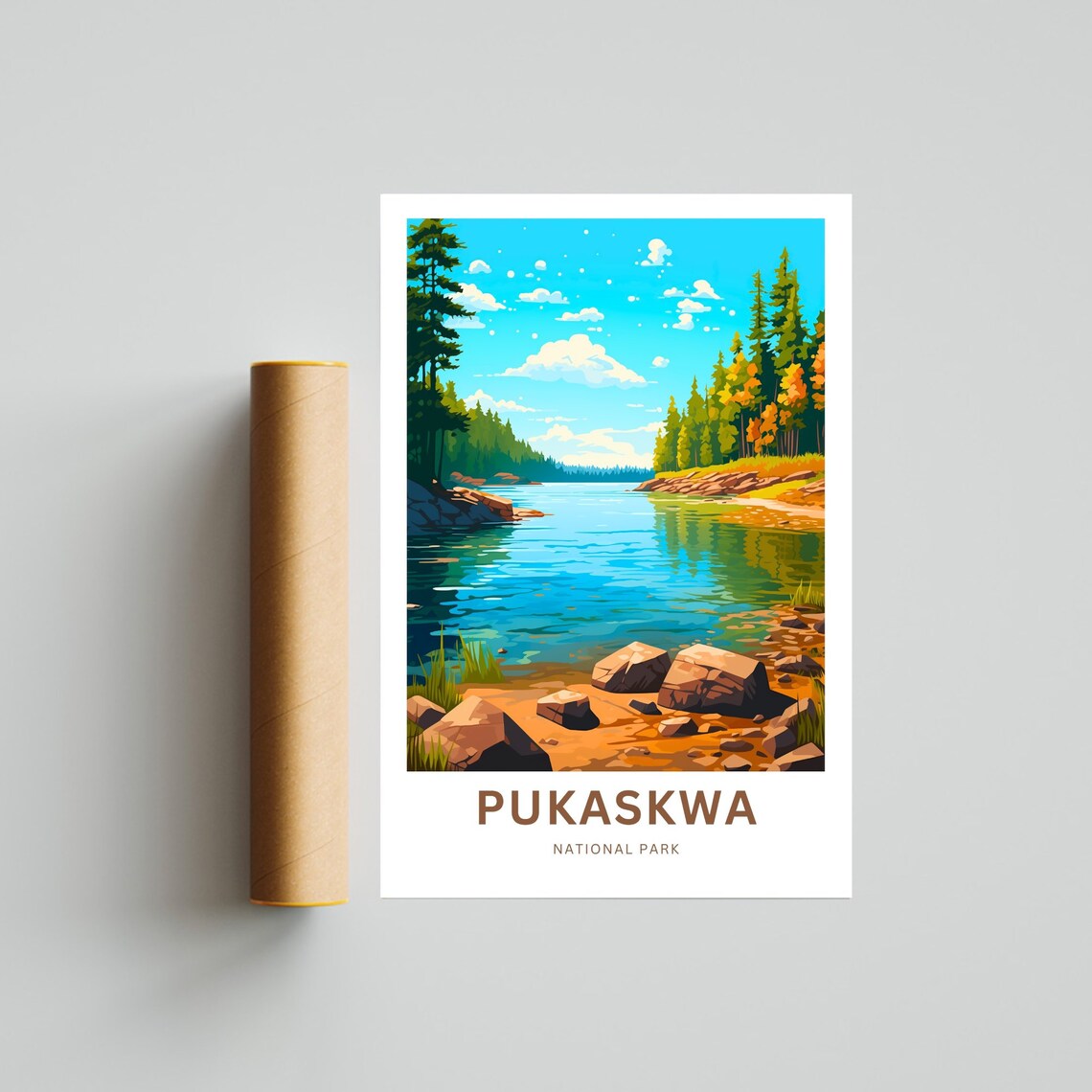 Pukaskwa National Park Lake Rocky Shoreline Pine Forest Poster - Image 4