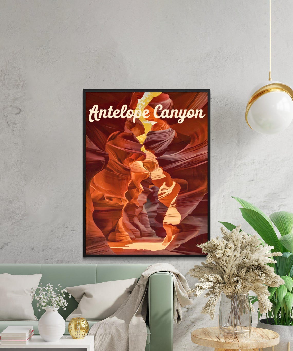Antelope Canyon Vintage Travel Poster Antelope Canyon Print Arizona Wall Art Framed Present Gift Arizona Present - Image 2