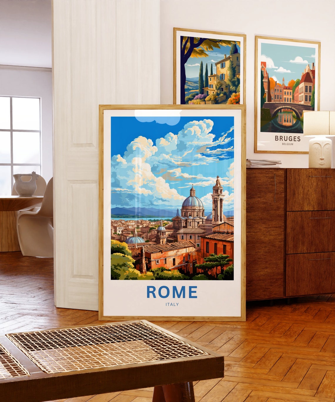 Personalized Rome Italy Domes Bell Tower Rooftops Travel Poster - Image 5