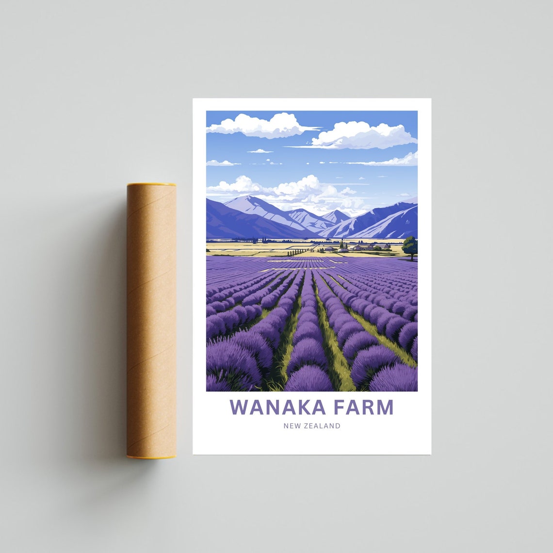 Wanaka Farm New Zealand Purple Lavender Fields Custom Poster - Image 4