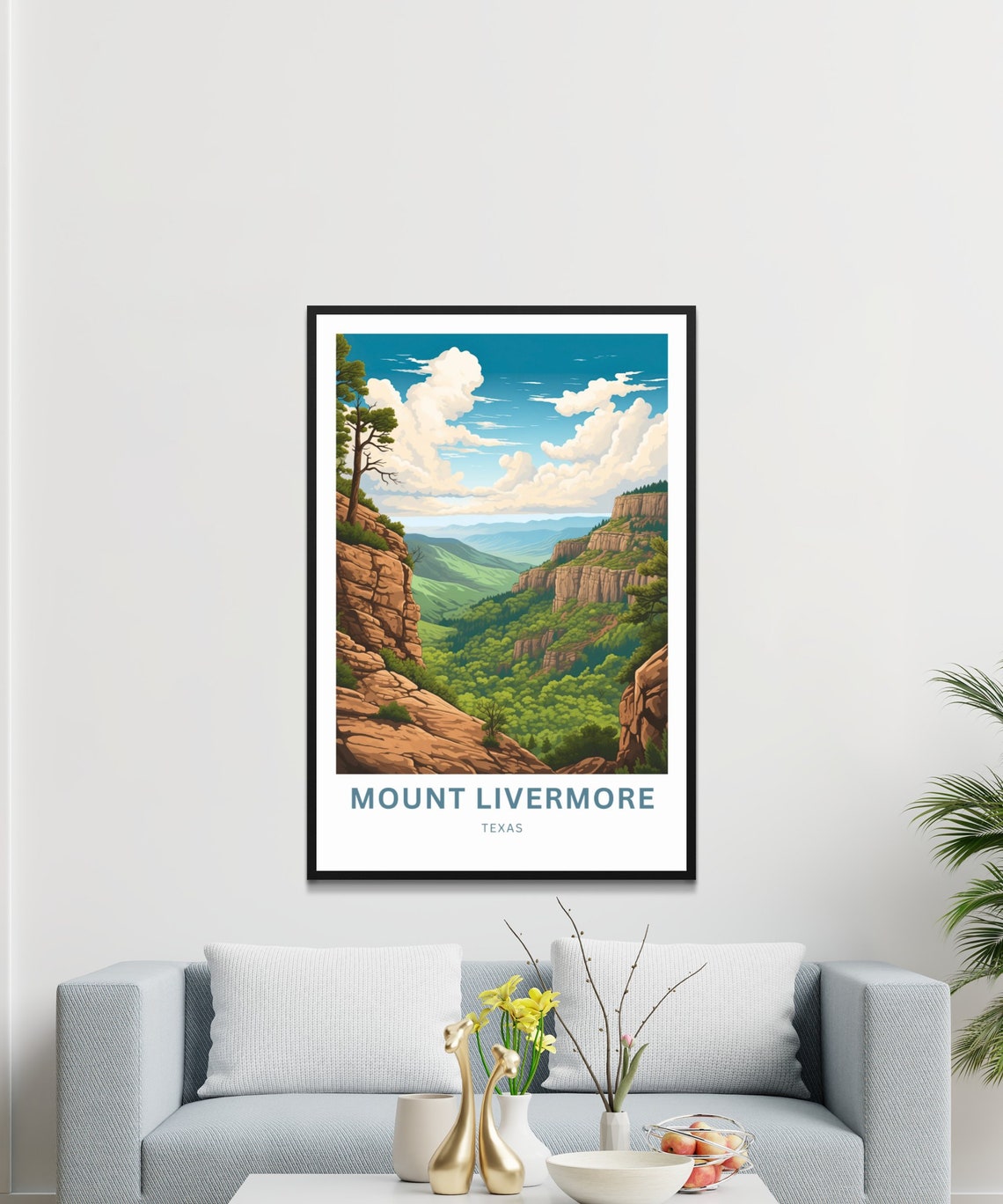 Mount Livermore Texas Green Canyon Cliffs Vintage Travel Poster - Image 4