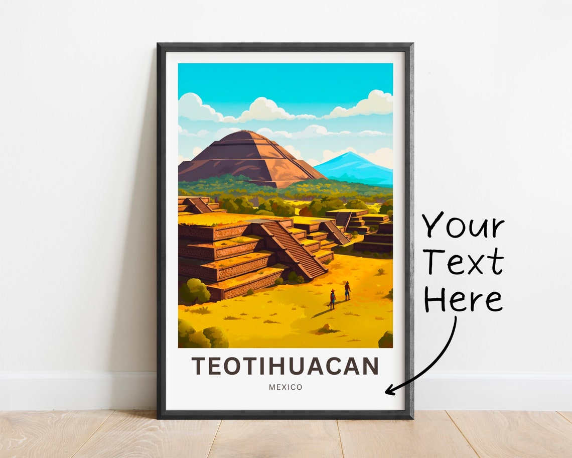 Personalized Teotihuacan Mexico Ancient Pyramid Travel Poster