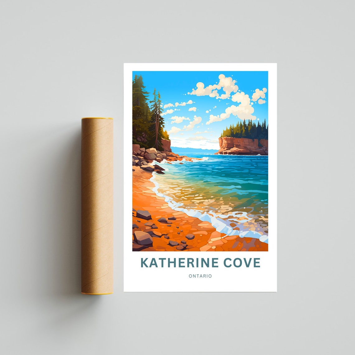 Personalized Katherine Cove Ontario Turquoise Shore Beach Poster - Image 4
