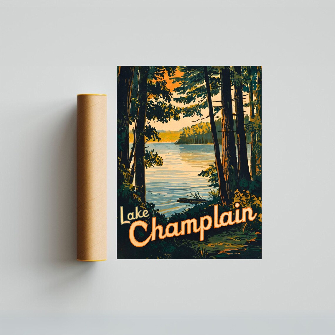 Lake Champlain Vintage Travel Poster, New York Print - Image 4