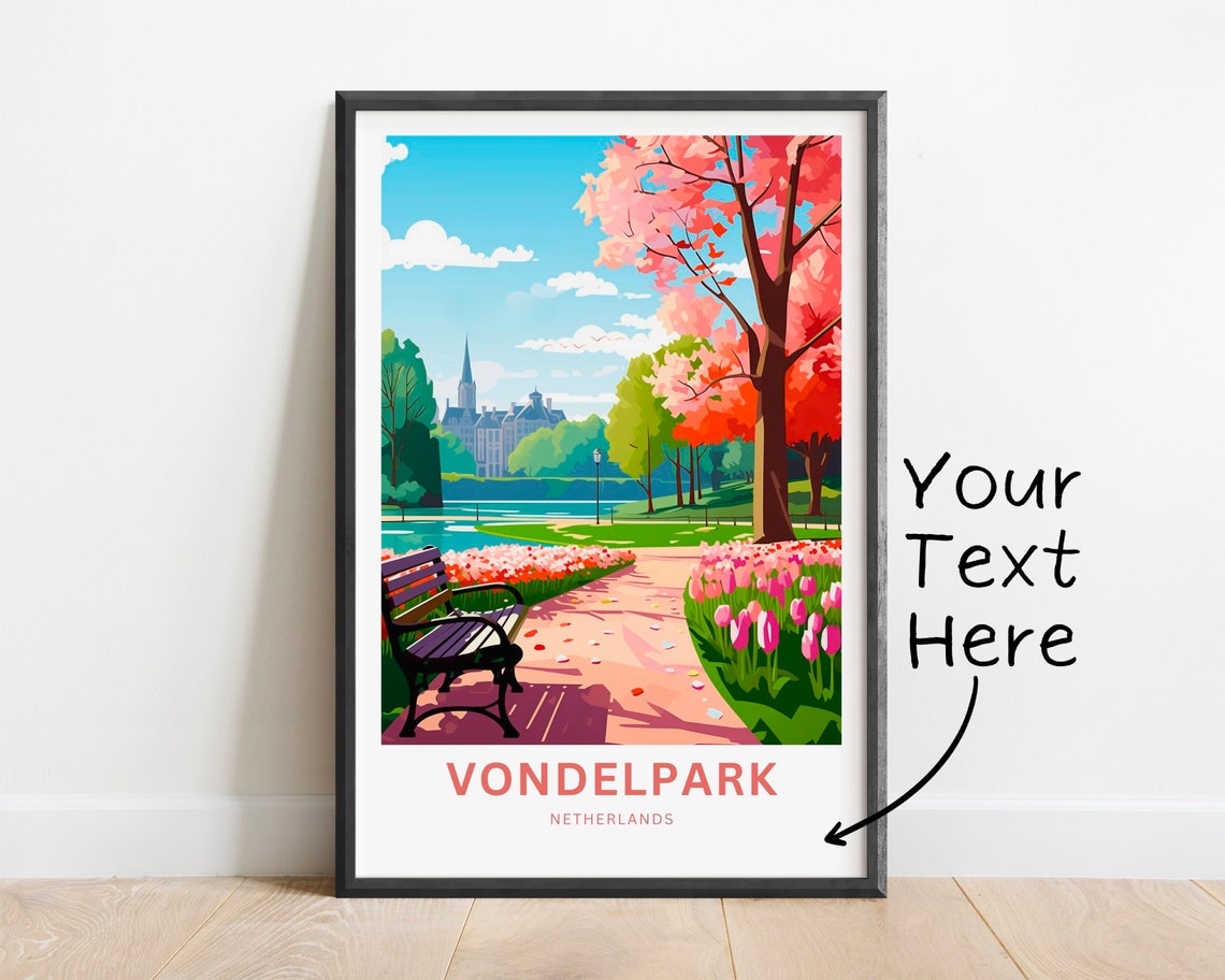 Vondelpark Netherlands Tulips Spring Garden Personalized Poster