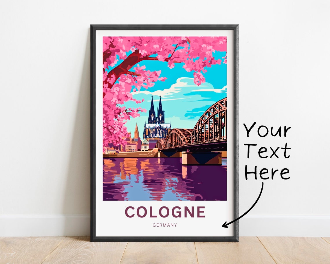Personalized Cologne Cathedral Sunset Over Rhine River Poster