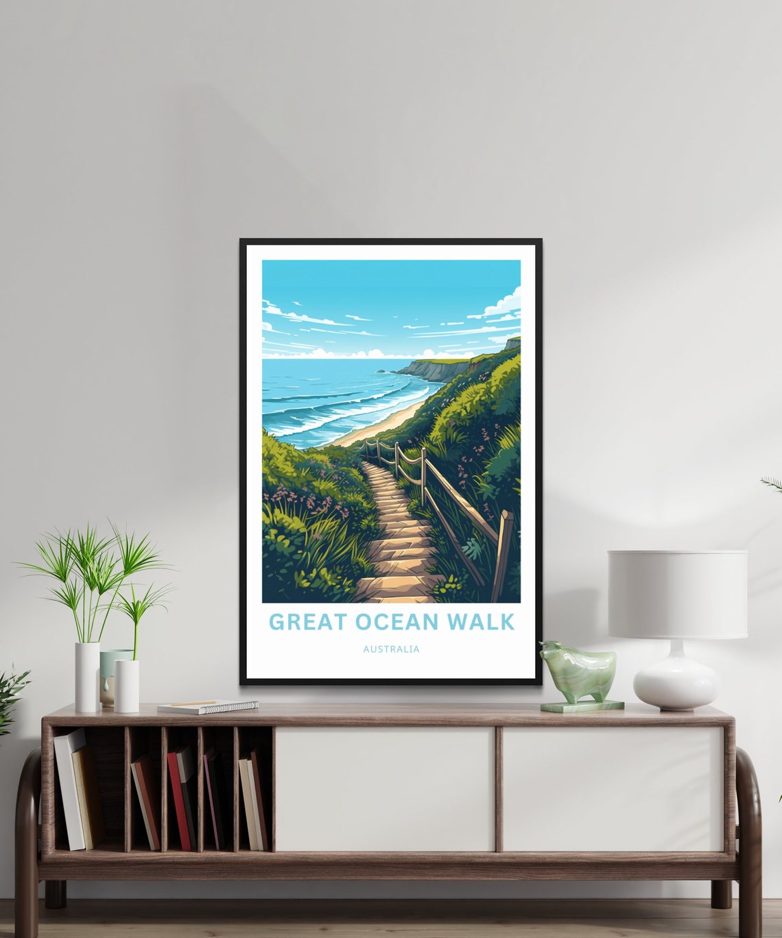 Great Ocean Walk Australia Stone Steps Ocean View Travel Poster - Image 2